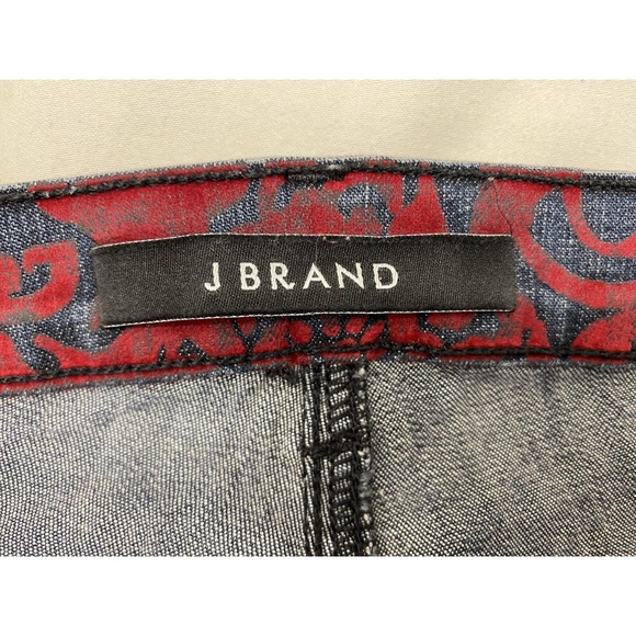 J Brand Red Brocade Skinny Jeans Size 25 | Style 811T6 IMB | Made‎ in USA - Picture 2 of 10